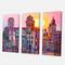 Designart - Street Scene In Old Town With Colorful Buildings - Mid-Century Modern Canvas Wall Art Print